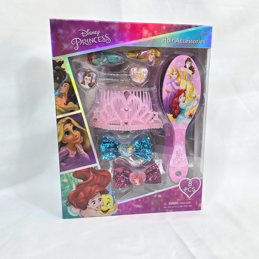 Disney Princess 8-Piece Hair Accessories Styling Set NIB Stocking Stuffer
